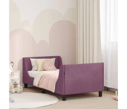 Laste Voodiraam Peatoega Peaga Lilla 80 X 160 Cm Samet