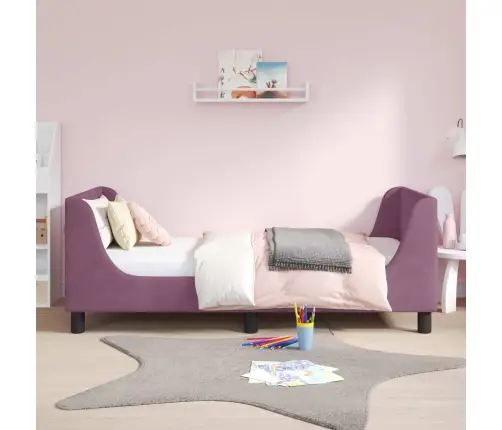 Laste Voodiraam Peatoega Peaga Lilla 80 X 160 Cm Samet