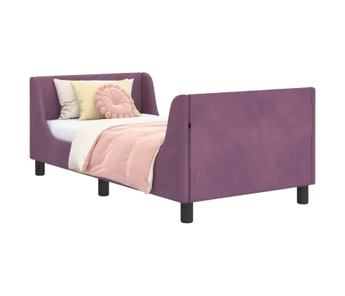 Laste Voodiraam Peatoega Peaga Lilla 80 X 160 Cm Samet