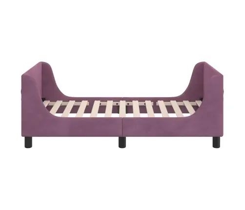 Laste Voodiraam Peatoega Peaga Lilla 80 X 160 Cm Samet