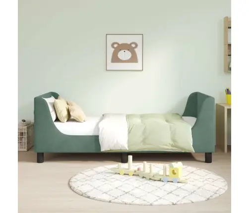 Laste Voodiraam Peatoega Peaga Mere Roheline 80 X 160 Cm Samet