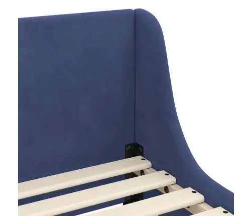Bērnu Gultas Rāmis Ar Galvgali Policijas Zila 80 X 160 Cm Samts Vidaxl