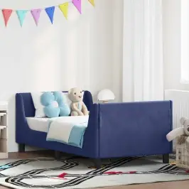 Bērnu Gultas Rāmis Ar Galvgali Policijas Zila 80 X 160 Cm Samts Vidaxl