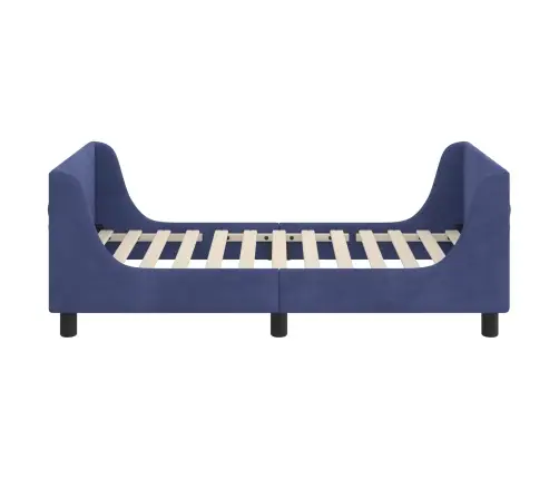 Bērnu Gultas Rāmis Ar Galvgali Policijas Zila 80 X 160 Cm Samts Vidaxl