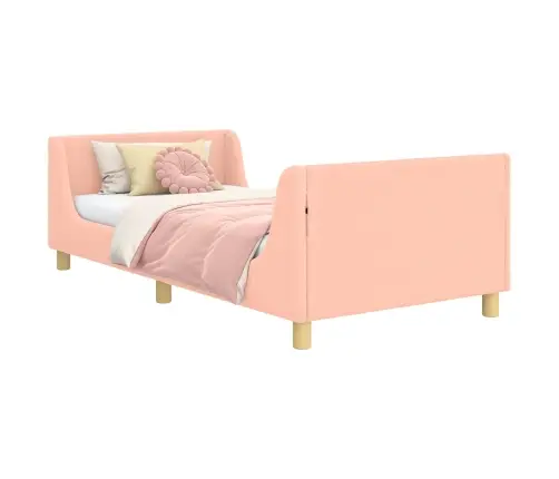 Bērnu Gultas Rāmis Ar Galvgali Rozā 80 X 200 Cm Aitu Audums Vidaxl