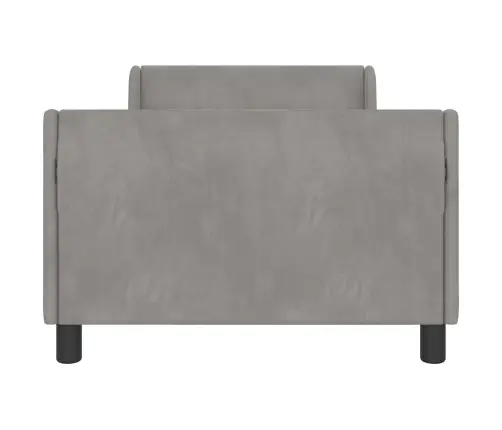 Laste Voodiraam Peatoega Peaga Helehall 80 X 200 Cm Samet