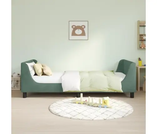 Laste Voodiraam Peatoega Peaga Mere Roheline 80 X 200 Cm Samet