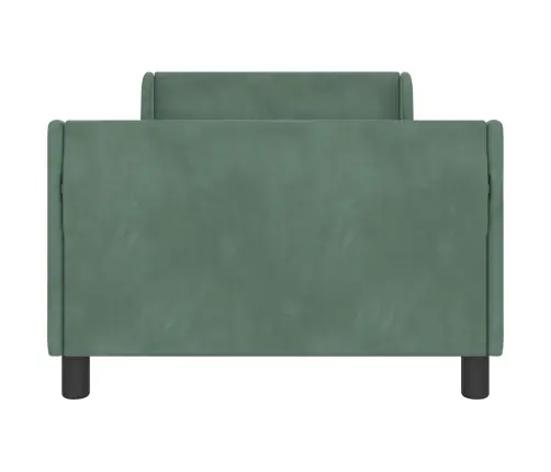 Laste Voodiraam Peatoega Peaga Mere Roheline 80 X 200 Cm Samet