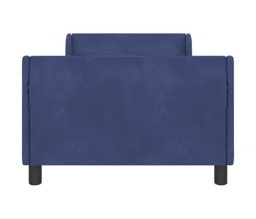 Bērnu Gultas Rāmis Ar Galvgali Policijas Zila 80 X 200 Cm Samts Vidaxl