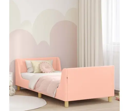 Vaikiška Lovos Konstrukcija Su Galvūgaliu Rožinė 90 X 190 Cm