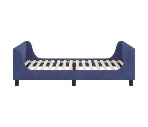 Bērnu Gultas Rāmis Ar Galvgali Policijas Zila 90 X 190 Cm Samts Vidaxl