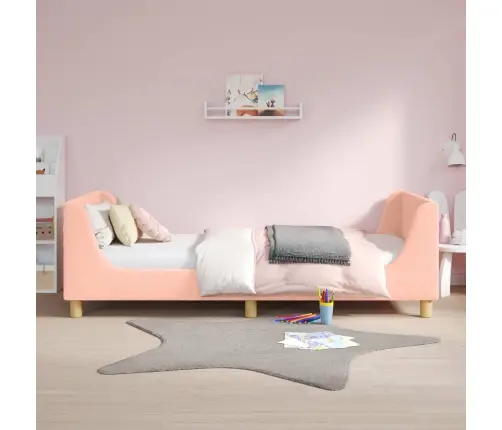 Bērnu Gultas Rāmis Ar Galvgali Rozā 90 X 200 Cm Aitu Audums Vidaxl