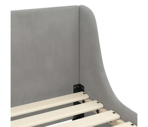 Laste Voodiraam Peatoega Peaga Helehall 90 X 200 Cm Samet