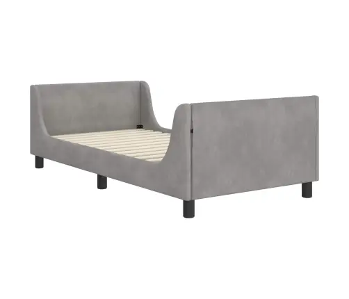 Laste Voodiraam Peatoega Peaga Helehall 90 X 200 Cm Samet