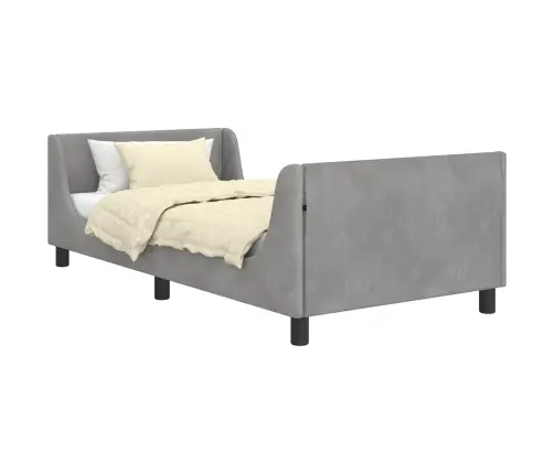 Laste Voodiraam Peatoega Peaga Helehall 90 X 200 Cm Samet