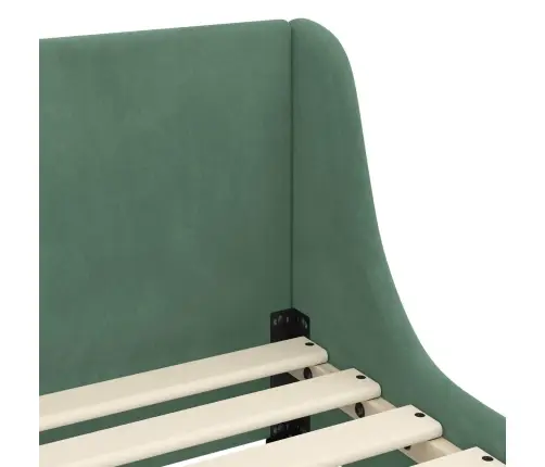 Bērnu Gultas Rāmis Ar Galvgali Jūras Zaļa 90 X 200 Cm Samts Vidaxl