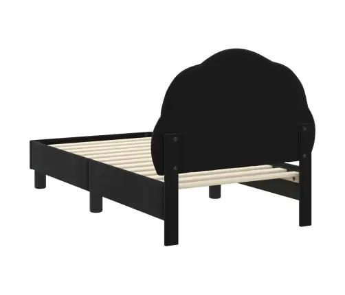 Bērnu Gultas Rāmis Ar Galvgali Melna 70 X 140 Cm Samts Vidaxl