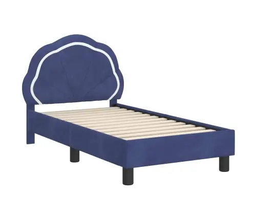 Bērnu Gultas Rāmis Ar Galvgali Policijas Zila 70 X 140 Cm Samts Vidaxl