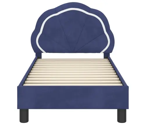 Bērnu Gultas Rāmis Ar Galvgali Policijas Zila 70 X 140 Cm Samts Vidaxl