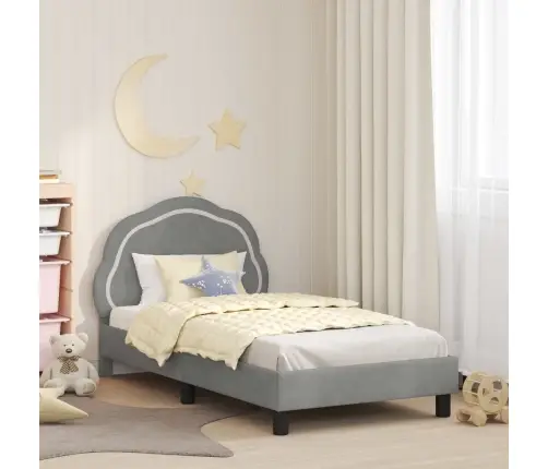 Vaikiška Lovos Konstrukcija Su Galvūgaliu Šviesiai Pilka