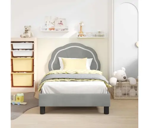 Vaikiška Lovos Konstrukcija Su Galvūgaliu Šviesiai Pilka