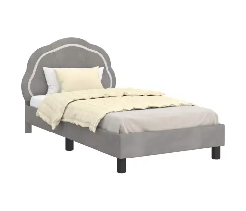 Vaikiška Lovos Konstrukcija Su Galvūgaliu Šviesiai Pilka