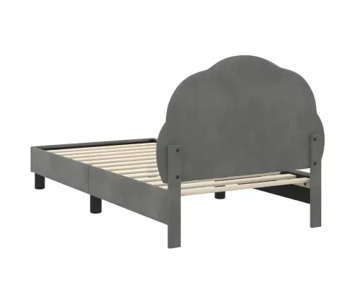 Bērnu Gultas Rāmis Ar Galvgali Tumši Pelēks 80 X 160 Cm Samts Vidaxl