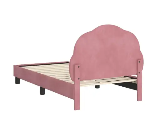 Bērnu Gultas Rāmis Ar Galvgali Rozā 80 X 160 Cm Samts Vidaxl