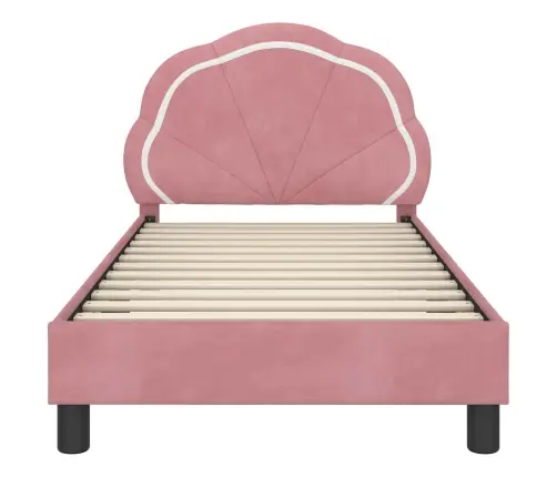 Bērnu Gultas Rāmis Ar Galvgali Rozā 80 X 160 Cm Samts Vidaxl