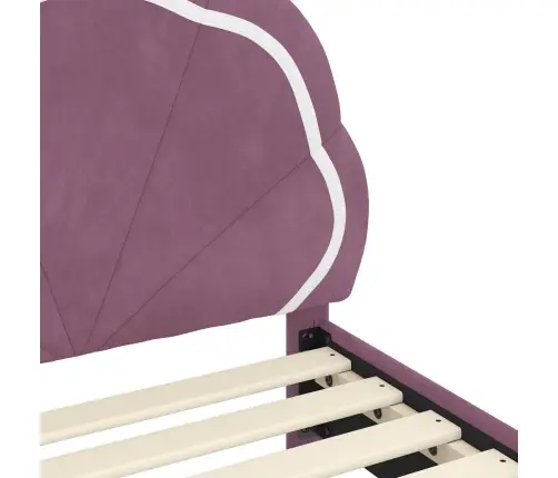 Bērnu Gultas Rāmis Ar Galvgali Violeta 80 X 160 Cm Samts Vidaxl