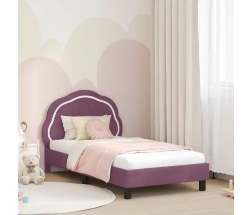 Bērnu Gultas Rāmis Ar Galvgali Violeta 80 X 160 Cm Samts Vidaxl