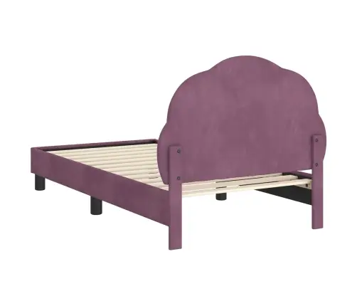 Bērnu Gultas Rāmis Ar Galvgali Violeta 80 X 160 Cm Samts Vidaxl