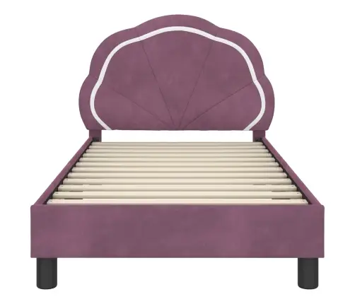 Bērnu Gultas Rāmis Ar Galvgali Violeta 80 X 160 Cm Samts Vidaxl