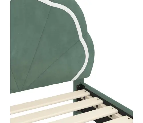 Laste Voodiraam Peatoega Peaga Mere Roheline 80 X 160 Cm Samet