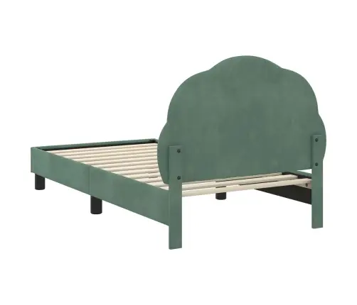 Laste Voodiraam Peatoega Peaga Mere Roheline 80 X 160 Cm Samet