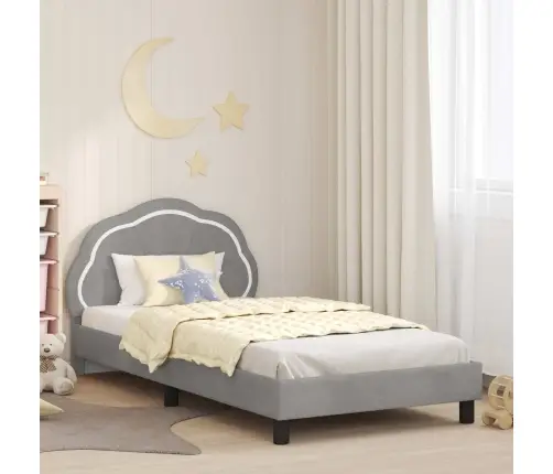 Laste Voodiraam Peatoega Peaga Helehall 80 X 200 Cm Samet