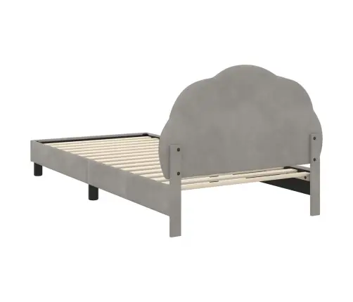 Laste Voodiraam Peatoega Peaga Helehall 80 X 200 Cm Samet