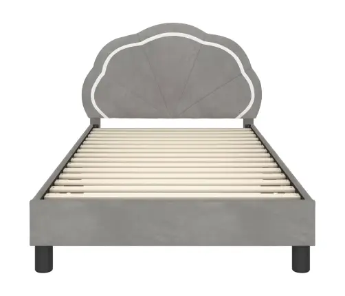 Laste Voodiraam Peatoega Peaga Helehall 80 X 200 Cm Samet