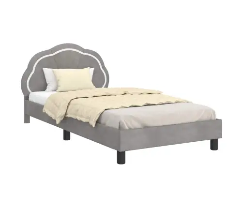 Laste Voodiraam Peatoega Peaga Helehall 80 X 200 Cm Samet