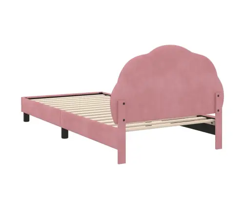Bērnu Gultas Rāmis Ar Galvgali Rozā 80 X 200 Cm Samts Vidaxl