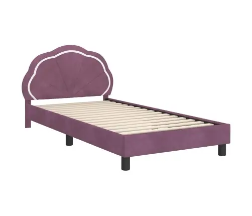 Vaikiška Lovos Konstrukcija Su Galvūgaliu Violetinė 80 X 200 Cm