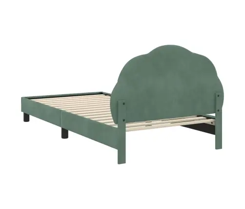 Bērnu Gultas Rāmis Ar Galvgali Jūras Zaļa 80 X 200 Cm Samts Vidaxl