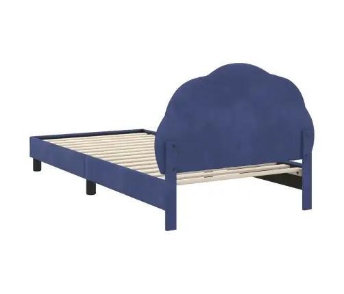 Bērnu Gultas Rāmis Ar Galvgali Policijas Zila 80 X 200 Cm Samts Vidaxl