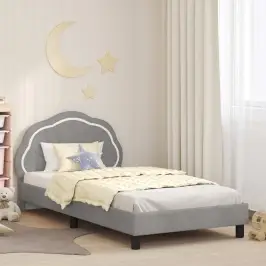 Vaikiška Lovos Konstrukcija Su Galvūgaliu Šviesiai Pilka