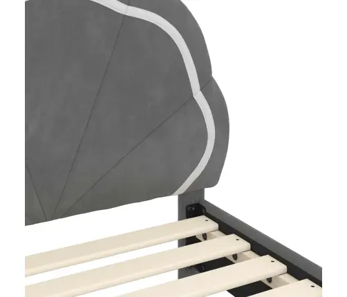 Vaikiška Lovos Konstrukcija Su Galvūgaliu Tamsiai Pilka