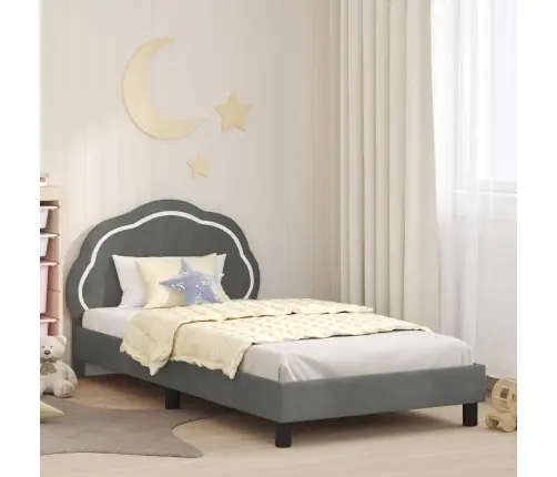 Vaikiška Lovos Konstrukcija Su Galvūgaliu Tamsiai Pilka