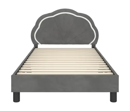 Vaikiška Lovos Konstrukcija Su Galvūgaliu Tamsiai Pilka