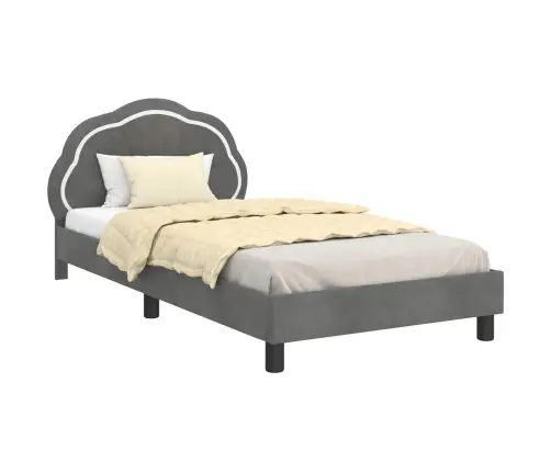 Vaikiška Lovos Konstrukcija Su Galvūgaliu Tamsiai Pilka