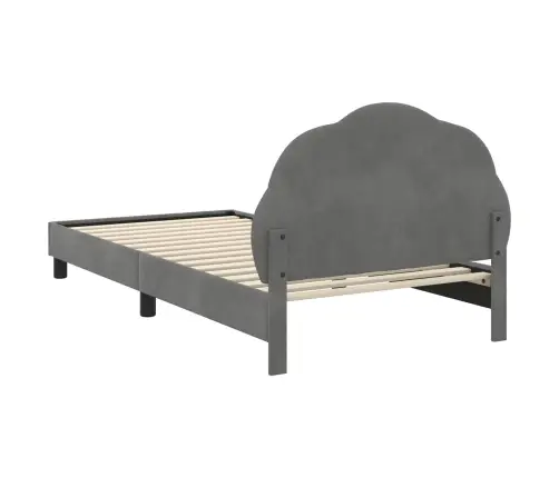 Vaikiška Lovos Konstrukcija Su Galvūgaliu Tamsiai Pilka