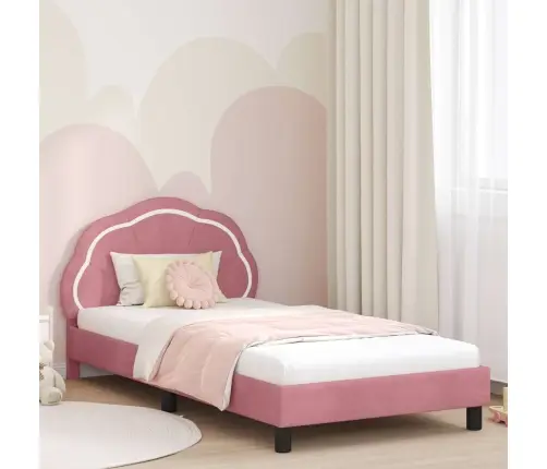 Vaikiška Lovos Konstrukcija Su Galvūgaliu Rožinė 90 X 200 Cm